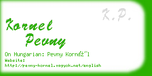 kornel pevny business card